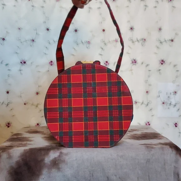 Vintage Tartan Plaid Train Case / Box Purse - Picture 3 of 9